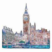 London vereinigt Königreich Aquarell Hand gezeichnet Illustration isoliert auf Weiß Hintergrund vektor