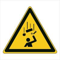 iso 7010 Eingetragen Sicherheit Zeichen Symbol Piktogramm Warnungen Vorsicht Achtung fallen Objekte vektor