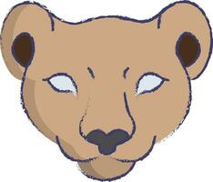 Löwin Gesicht Hand gezeichnet Vektor Illustration