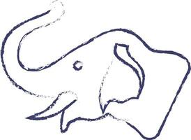 elefant ansikte hand dragen vektor illustration