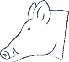 vild vildsvin gris ansikte hand dragen vektor illustration