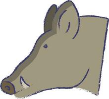 vild vildsvin gris ansikte hand dragen vektor illustration