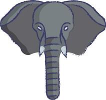 Elefant Gesicht Hand gezeichnet Vektor Illustration