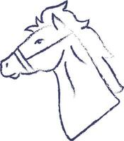häst ansikte hand dragen vektor illustration