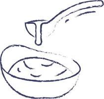 gröt med mjölk hand dragen vektor illustration