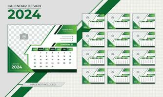 abstrakt kalender design för 2024 vektor