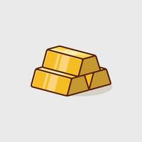 Gold Bar einfach Karikatur Vektor Illustration Marketing Konzept Symbol isoliert