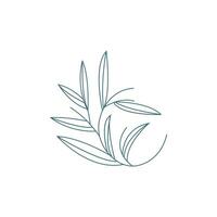 minimalistisch feminin botanisch Blume Schönheit Linie Pflanze Logo, Design Vektor Illustration