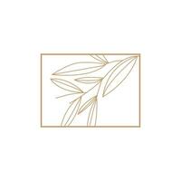 minimalistisch feminin botanisch Blume Schönheit Linie Pflanze Logo, Design Vektor Illustration