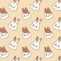süß Kinder- Vektor Hintergrund, Muster mit Kaninchen, Hasen im Anime Stil, kawaii. geeignet zum dekorieren Kinder- Räume, Hintergrund, Verpackung Papier, Kinder- Kleidung.