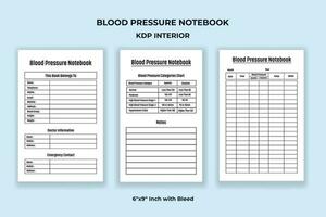 Blut Druck Notizbuch kdp Innere vektor