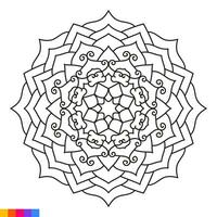 Mandala Kunst zum Färbung Buch. sauber dekorativ runden Ornament. orientalisch Muster, Vektor Illustration Färbung Buch Buchseite. kreisförmig Muster im bilden von Mandala zum Henna, mehndi, Tätowierung, Dekoration.