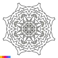 Mandala Kunst zum Färbung Buch. sauber dekorativ runden Ornament. orientalisch Muster, Vektor Illustration Färbung Buch Buchseite. kreisförmig Muster im bilden von Mandala zum Henna, mehndi, Tätowierung, Dekoration.