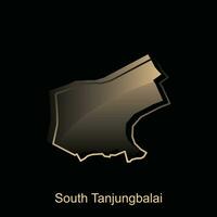 Süd tanjungbalai Stadt Karte von Norden Sumatra Provinz National Grenzen, wichtig Städte, Welt Karte Land Vektor Illustration Design Vorlage