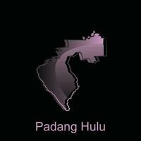 Padang hallo Stadt Karte von Norden Sumatra Provinz National Grenzen, wichtig Städte, Welt Karte Land Vektor Illustration Design Vorlage