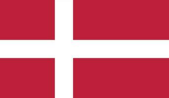 eben Illustration von Dänemark Flagge. Dänemark Flagge Design. vektor