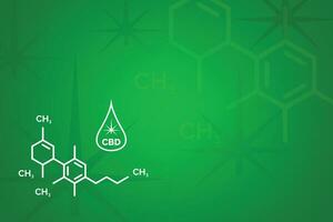 cbd Hintergrund zum Banner, Vektor Illustration von Cannabis Molekül Logo isoliert auf Grün Hintergrund