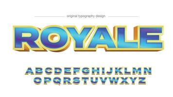 blå och gyllene 3d tecknad typografi vektor