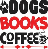 Hunde Bücher Kaffee vektor