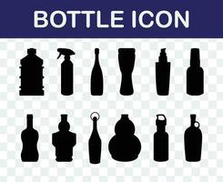 uppsättning av flaska ikoner. enkel stil annorlunda form av flaska ikoner packa. vektor illustration