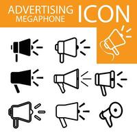 Lautsprecher Megaphon Symbol Ankündigung eben Design Stil Marketing Megaphon Zeichen Vektor Illustration