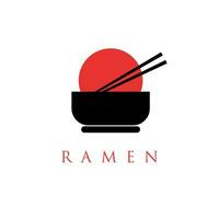 nudel eller Ramen logotyp vektor illustration. asiatisk spaghetti begrepp logotyper.