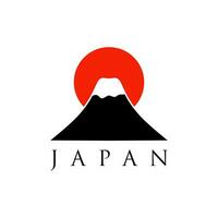 berg med stigande Sol japansk logotyp vektor illustration. montera fuji logotyp vektor isolerat. illustration av montera fuji, japan. bäst montera fuji logotyp i elegant stil. berg fujiyama .