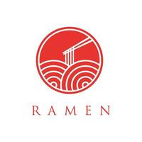 nudel eller Ramen logotyp vektor illustration. asiatisk spaghetti begrepp logotyper.