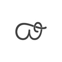 bokstaven w kurvor band tråd design logotyp vektor