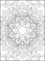 Färbung Buch Seiten. Mandala. abstrakt islamisch Blume. Kinder- und Erwachsene Anti-Stress Färbung Buch. Weiß Hintergrund, schwarz Umriss. Vektor Lager Illustration. Muster Mandala Färbung Seiten