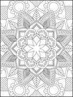 Färbung Buch Seiten. Mandala. abstrakt islamisch Blume. Kinder- und Erwachsene Anti-Stress Färbung Buch. Weiß Hintergrund, schwarz Umriss. Vektor Lager Illustration. Muster Mandala Färbung Seiten