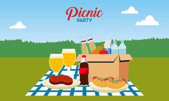 Picknick Party Feier Szene Illustration vektor