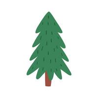Hand gezeichnet Tanne Baum, süß eben Vektor Illustration isoliert auf Weiß Hintergrund. Weihnachten Baum ohne Dekorationen. Wald, Natur und Winter Urlaub Element.