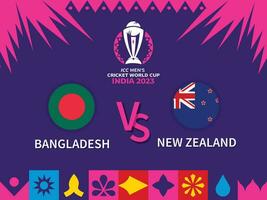 Welt Tasse Bangladesch vs. Neu Neuseeland Spiel 2023 Hintergrund vektor