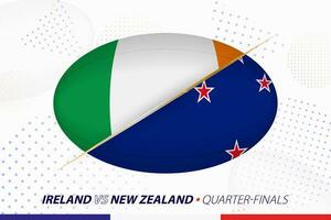 Rugby Viertelfinale Spiel zwischen Irland und Neu Neuseeland, Konzept zum Rugby Turnier. vektor