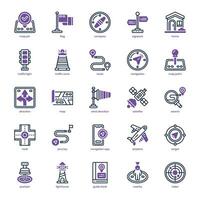 Navigation Symbol Pack zum Ihre Webseite Design, Logo, Anwendung, und Benutzer Schnittstelle. Navigation Symbol Dual Ton Design. Vektor Grafik Illustration und editierbar Schlaganfall.