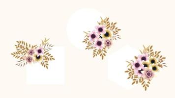 Luxus Blumenrahmen Hintergrund Vintage Label Frauentag Abzeichen Tag vektor