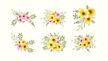 botanisk samling blommor arrangemang blommor för sociala medier annonser vektor