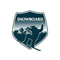 snowboard logotyp vektor