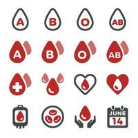 Blut Symbol Satz, Vektor und Illustration