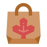 Einkaufen Tasche eben Symbol, Vektor und Illustration