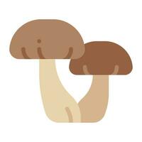 Pilz eben Symbol, Vektor und Illustration