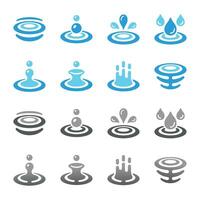 Wasser und Welligkeit Symbol Satz, Vektor und Illustration