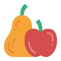 Obst eben Symbol, Vektor und Illustration