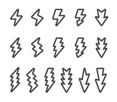 Blitz Linie Symbol Satz, Vektor und Illustration