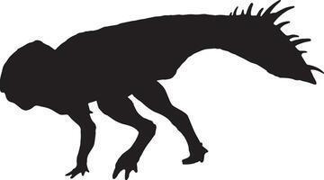 Protoceratops schwarz Silhouette isoliert Hintergrund vektor