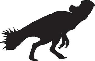 Protoceratops schwarz Silhouette isoliert Hintergrund vektor