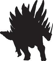 Stegosaurus schwarz Silhouette isoliert Hintergrund vektor