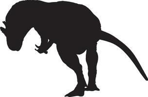 Allosaurus schwarz Silhouette isoliert Hintergrund vektor