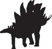 Stegosaurus schwarz Silhouette isoliert Hintergrund vektor